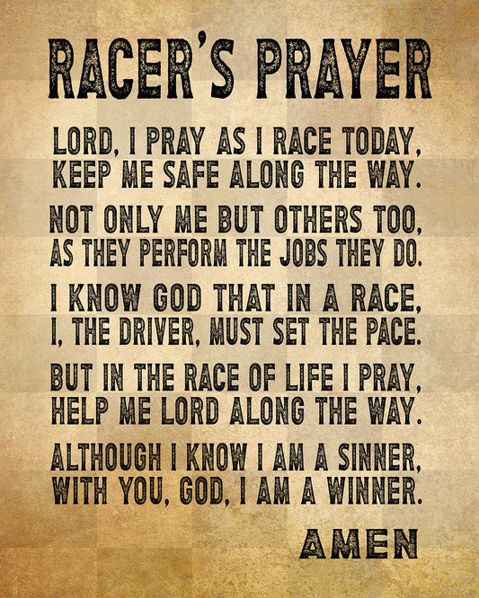 Wall Art/Print - Racers Prayer (Unframed)