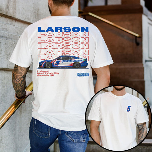 Kyle Larson T-Shirt/Repeating (Available in White, Gray and Black)