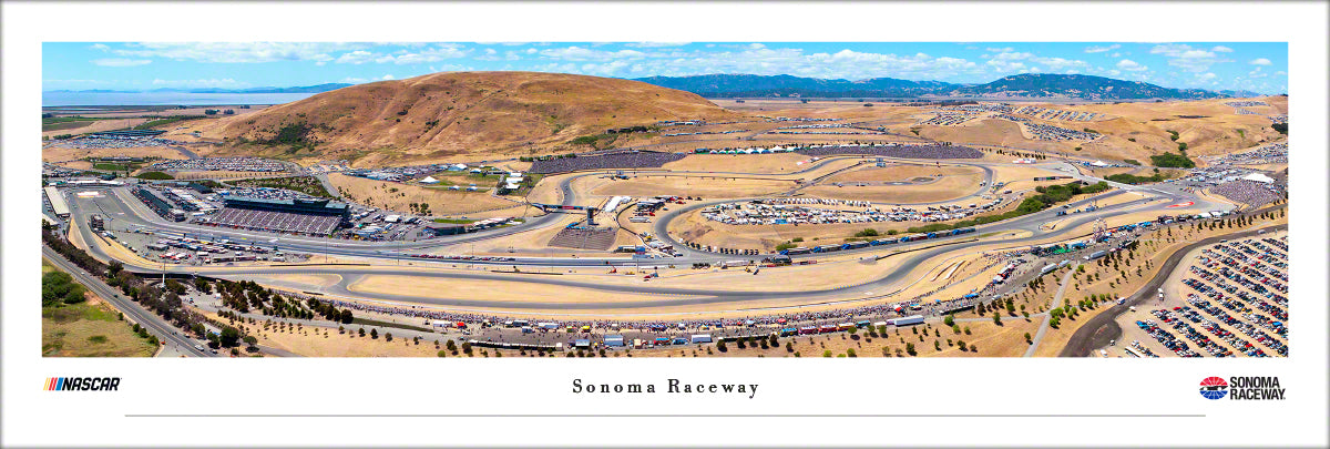 Sonoma Raceway Race Panoramic Wall Art Print (Unframed and Framed)