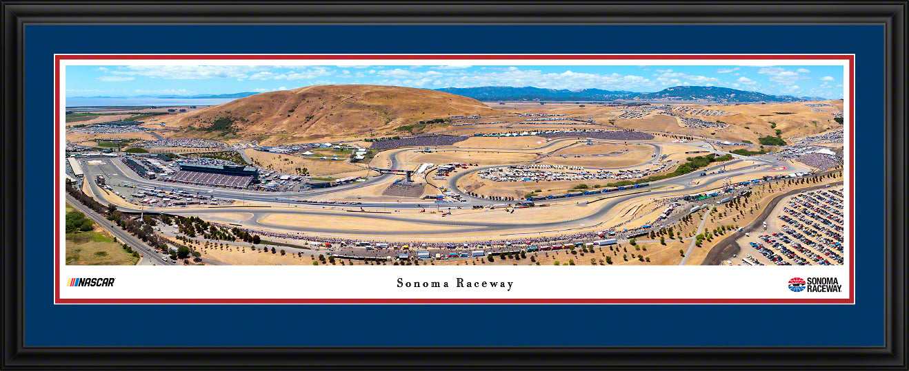 Sonoma Raceway Race Panoramic Wall Art Print (Unframed and Framed)