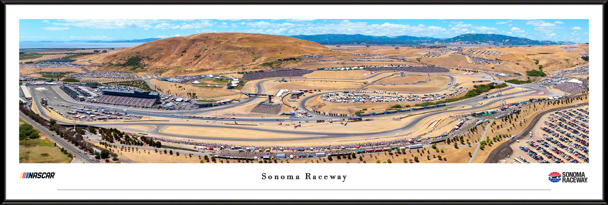 Sonoma Raceway Race Panoramic Wall Art Print (Unframed and Framed)