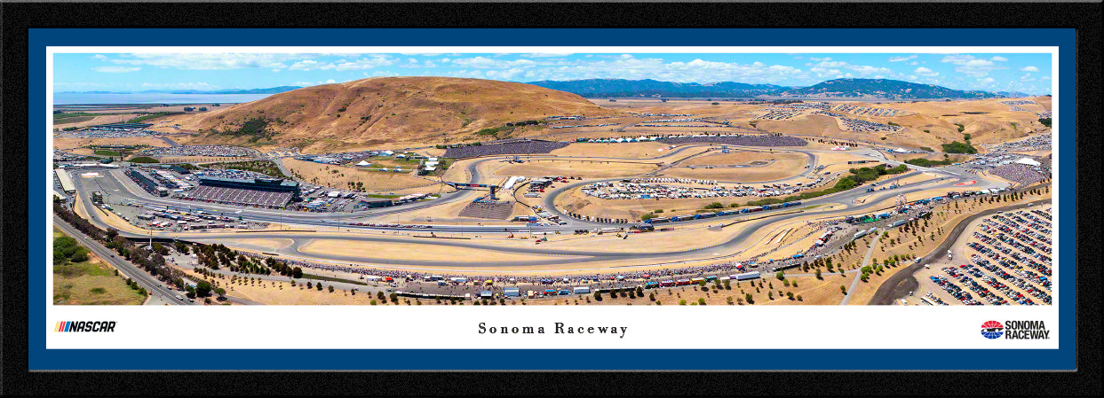 Sonoma Raceway Race Panoramic Wall Art Print (Unframed and Framed)